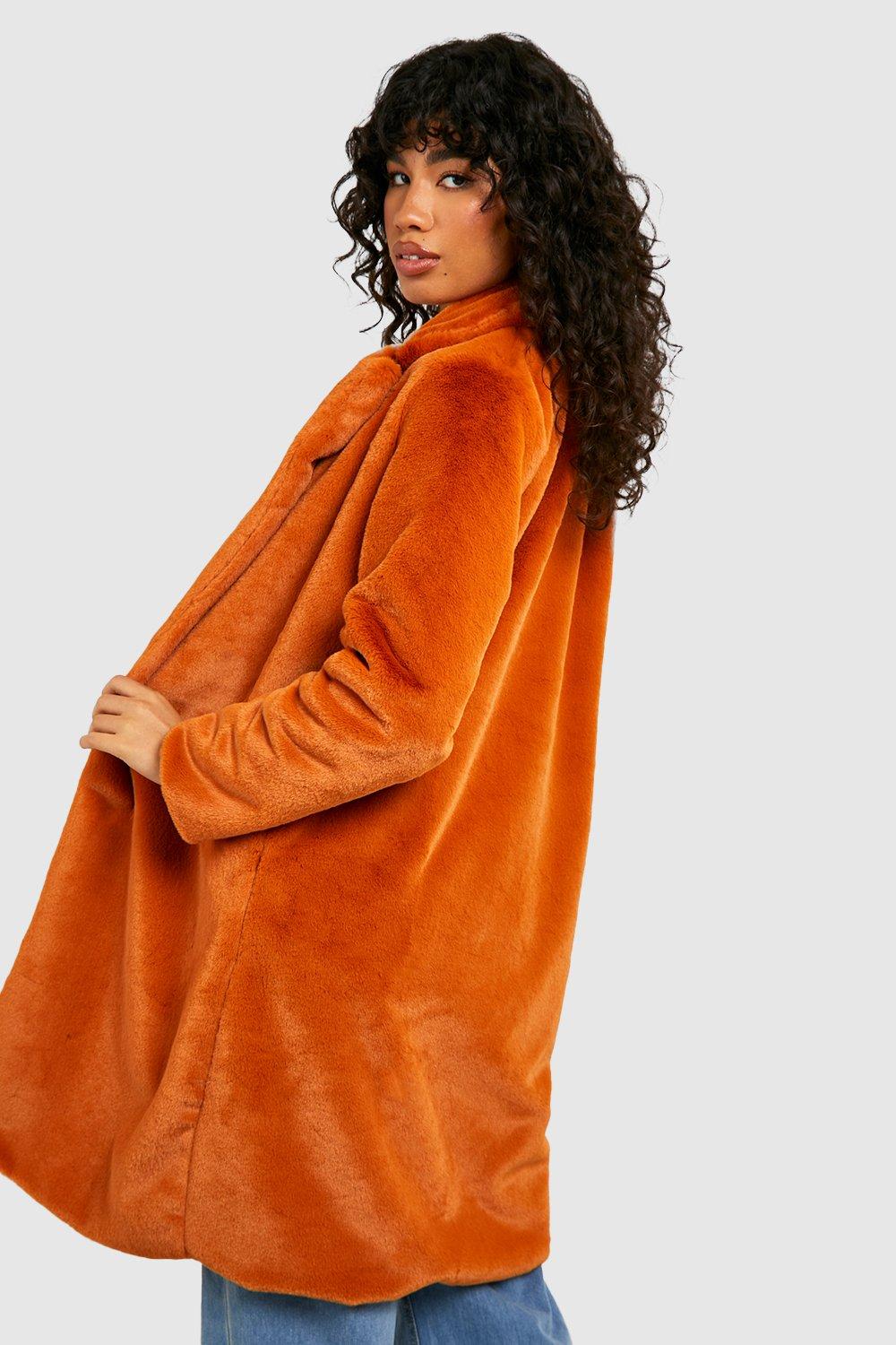 Manteau discount fourrure orange